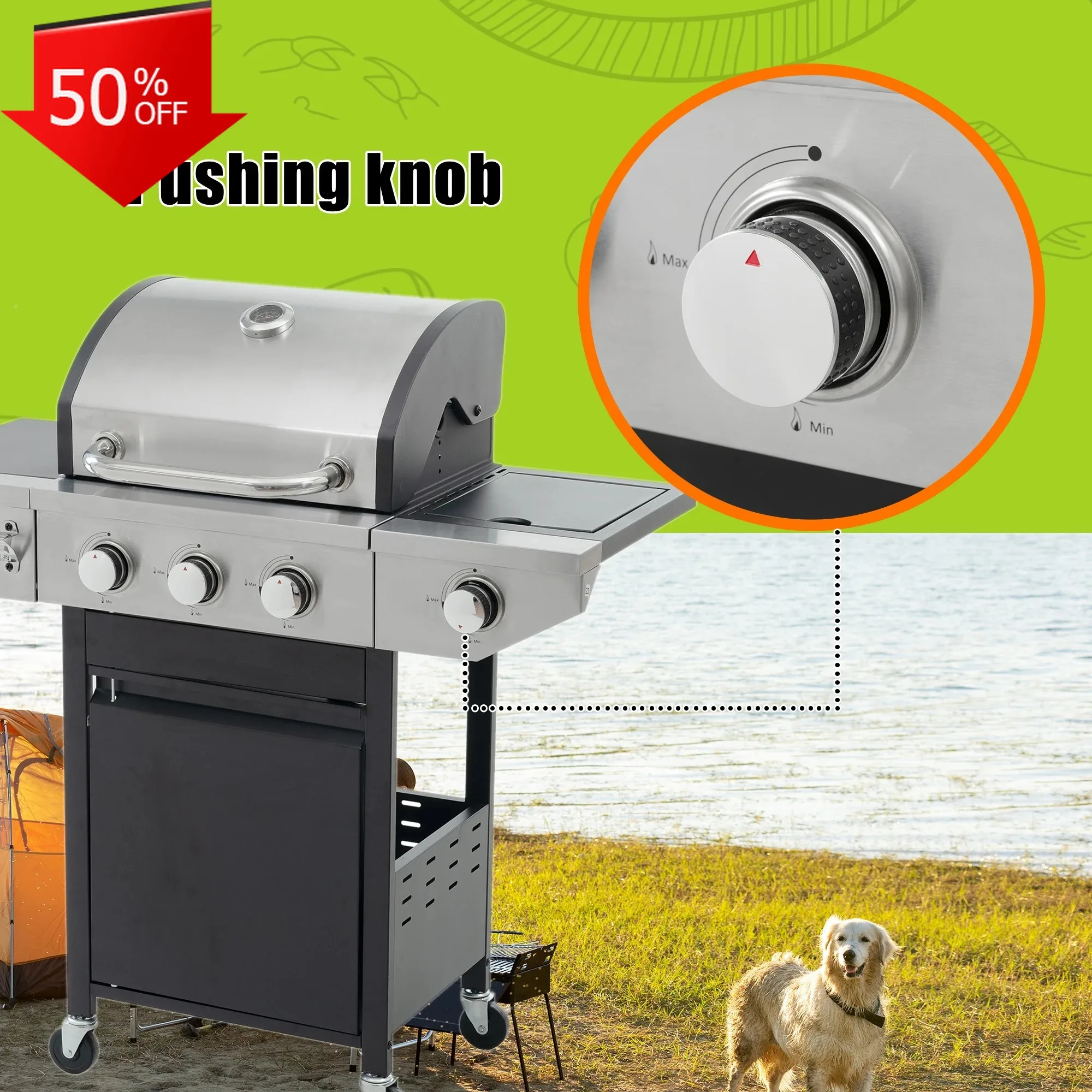 

Butane Gas Stove 4 Mouths Charcoal Brazier Camping Large Electric Barbecue Stove Folding Meat Smoker Barrel Sprinkler Kovea Mini