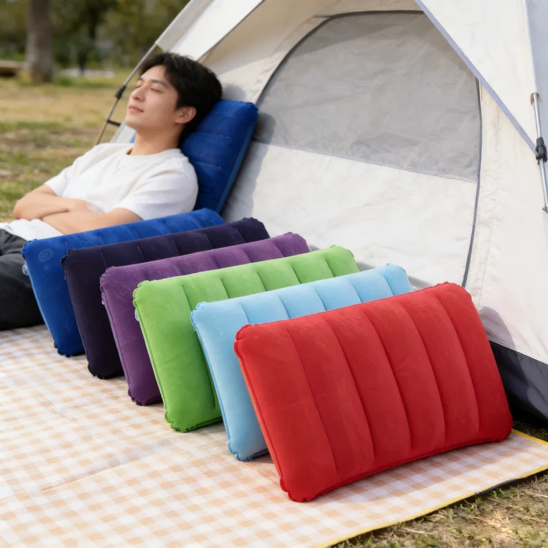 Travesseiro Inflável para Camping, Travesseiro de Viagem para Dormir ao Ar Livre, Travesseiro de Ar Portátil e Leve para Barraca e Piquenique