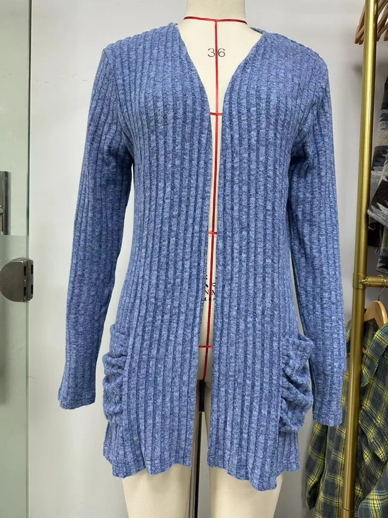 เสื้อคลุมคาร์ดิแกนสไตล์ฮาราจูกุสำหรับผู้หญิง เสื้อแจ็คเก็ตเบสิคแบบลำลอง แฟชั่นเสื้อคลุมสำหรับผู้หญิง เสื้อผ้าผู้หญิงสำหรับฤดูใบไม้ร่วง สตรีทแวร์ใหม่ เสื้อผ้าผู้หญิง