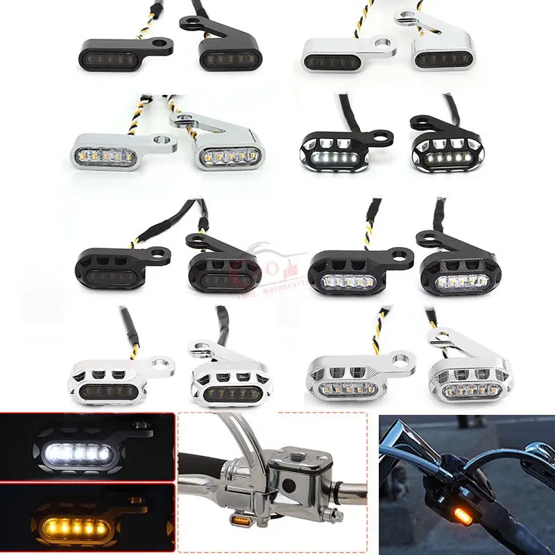 New Motorcycle LED Turn Signal Indicators Amber Running Lights Mini Lamp For Harley Davidson Sportster XL 1200 883 72 48 2004-22