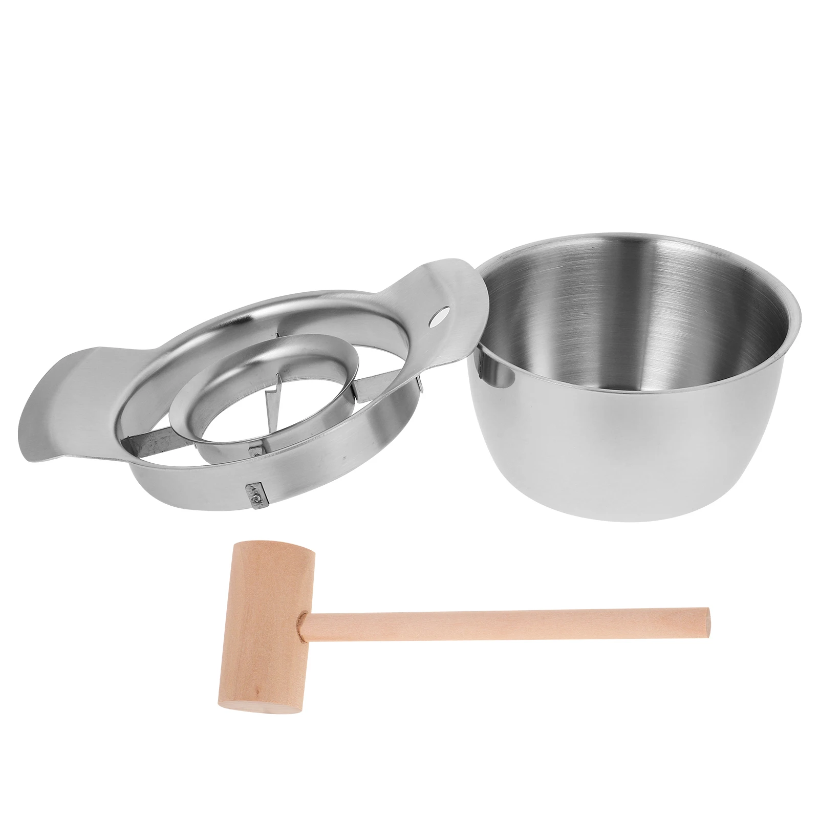 ชุดเครื่องมือปอกเปลือกทับทิมสแตนเลส 1 ชุด พร้อมที่เคาะเมล็ดไม้ ชาม และอุปกรณ์ปอกผลไม้ในครัวแบบพกพา