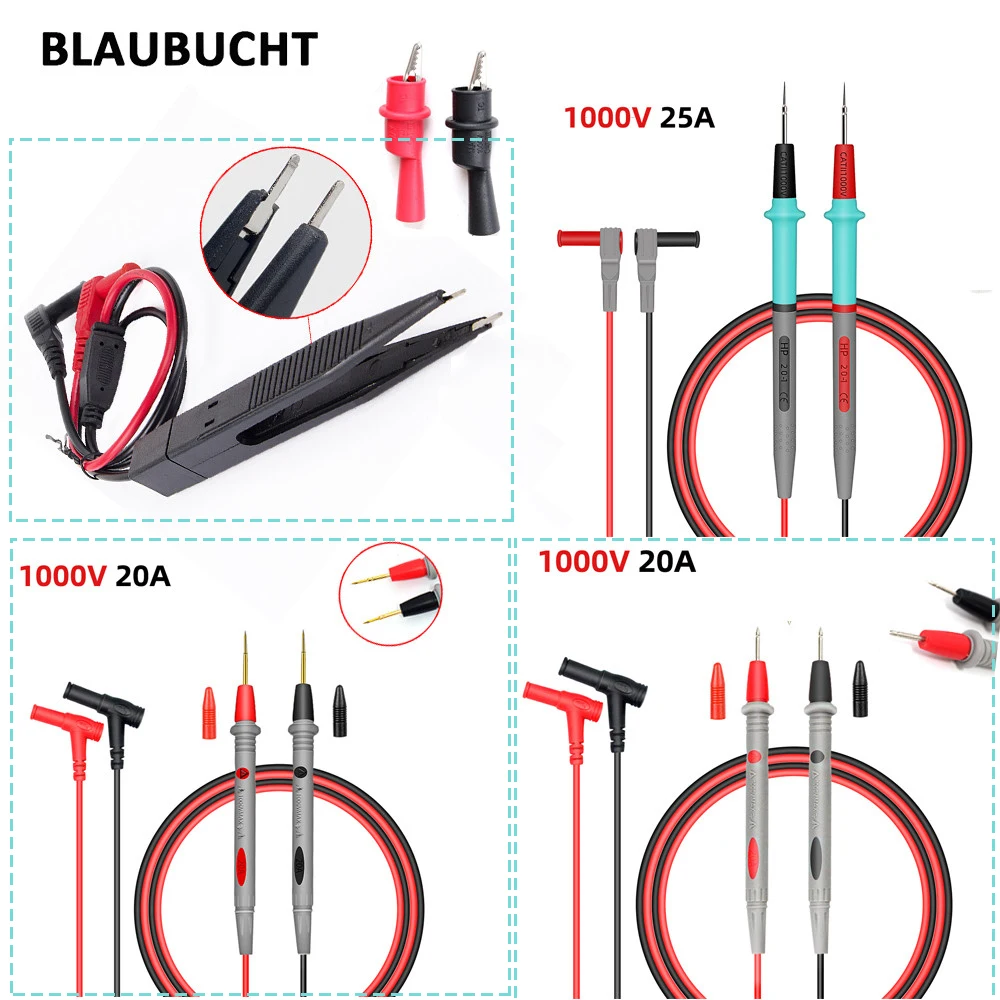 1000V 25A Universal Cable Multimeter Test Leads 1000V 20A Measuring Probes Pen for Multi-Meter Pen Tester Wire Tips Banana Jack