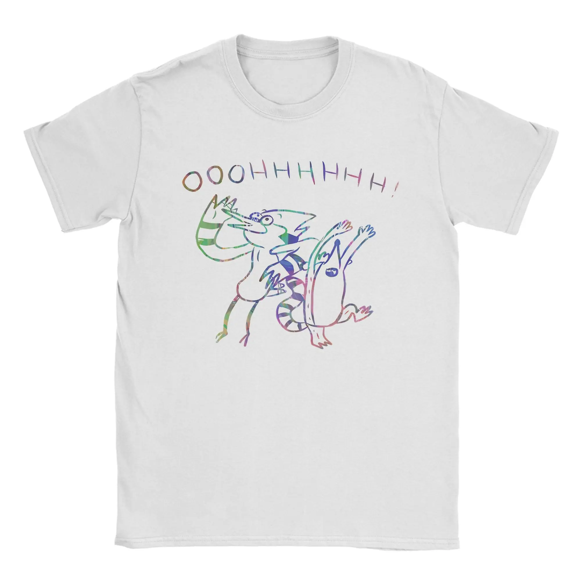 Mordecai and the Rigbys T Shirt Men Women 100% Cotton Vintage T-Shirt Crewneck Regulars Show  Tees Short Sleeve Clothing 6XL