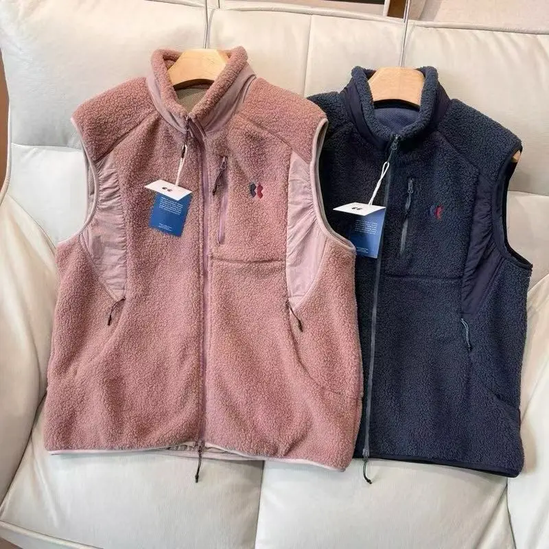 

Новая осенне-зимняя уличная жилетка из искусственного меха (искусственного кашемира) с воротником-стойкой, теплая, повседневная, молодежная, модная