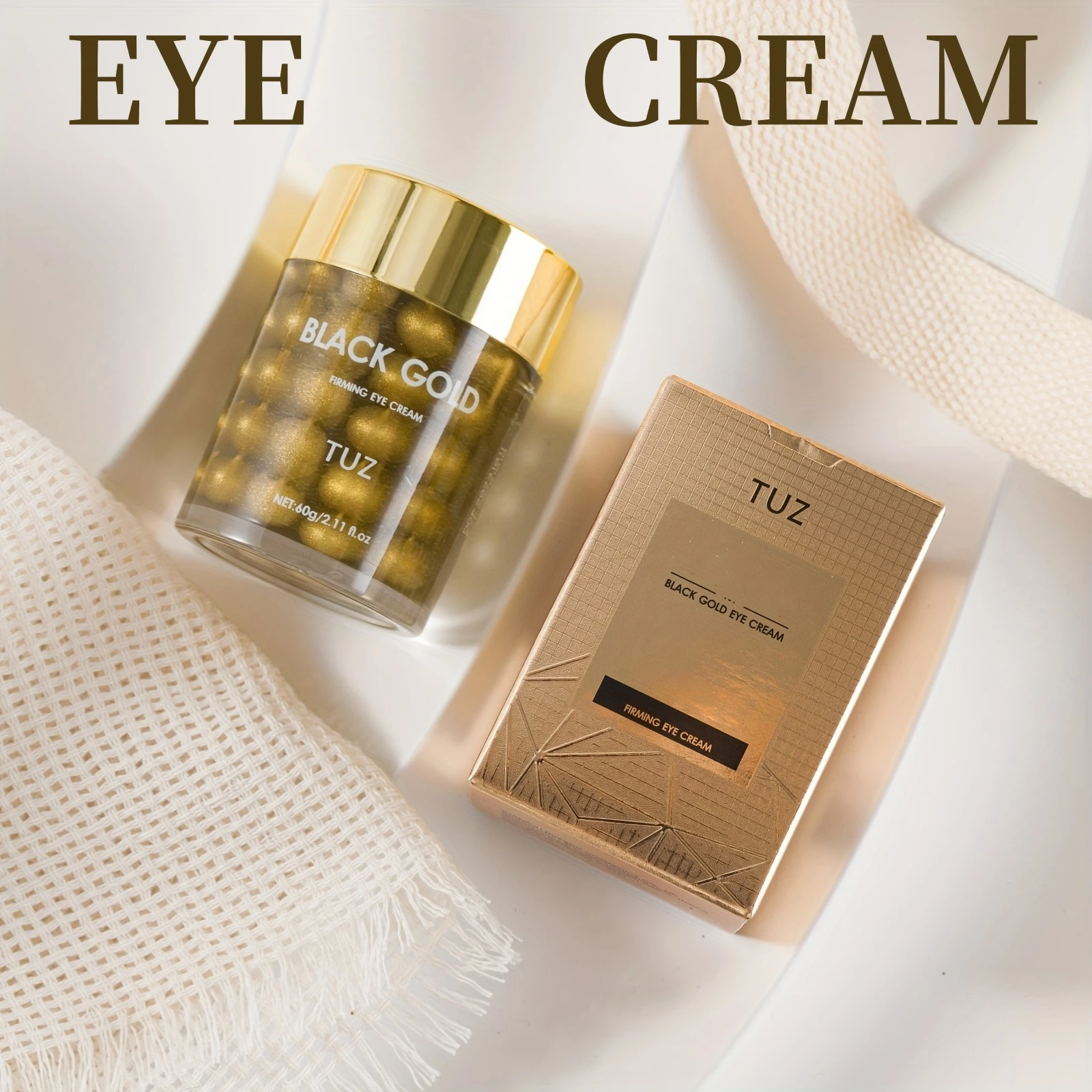 

Black Gold Caviar Eye Cream Daily Eye Moisturizer for Men and Women Eye Gel-Cream 24 Hour Hydration for All Skin, Eye Skin Care