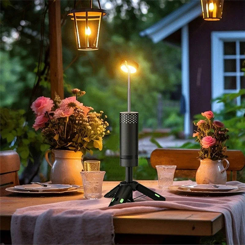 

【Perfect-Gift!】Camping Lantern With Stand, Telescopic Waterproof LED Tent Flashlight Rechargeable,Detachable For Emergency Light