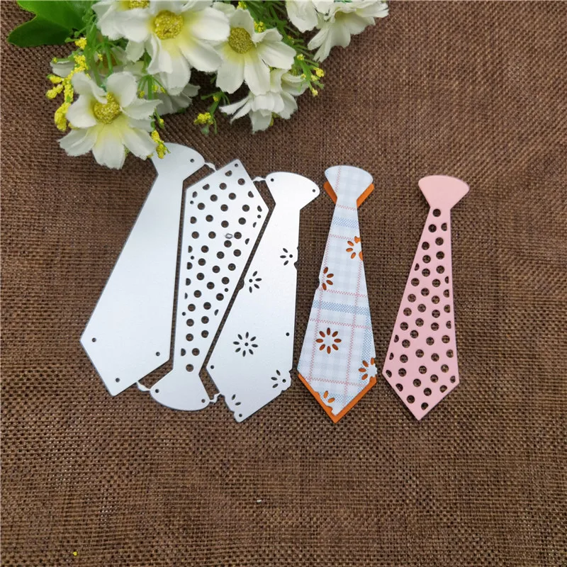 3 Pcs Necktie Frames Metal Cutting Dies Stencils For DIY Scrapbooking Decorative Embossing Handcraft Template