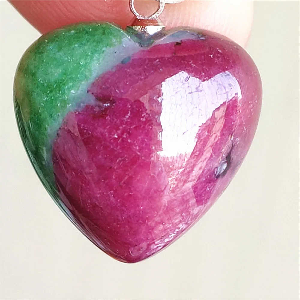 Natural Red Ruby Heart Pendant Jewelry 18x18mm Necklace Star Light Love Bead Women Gemstone Ruby Tumbled Rubi Pendant AAAAA