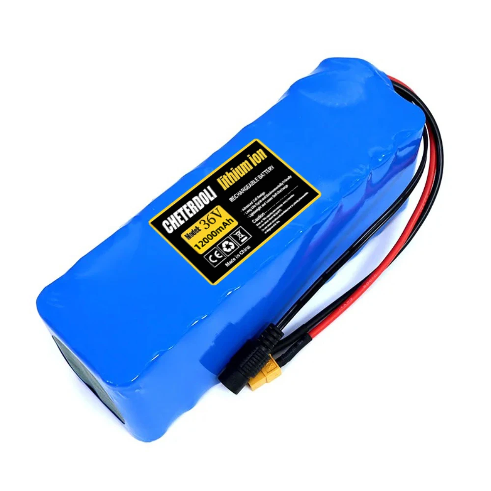 36V 12Ah 10S4P Battery With 2A Charger, Built-in BMS For 250W-500W  Bicycle Wheelchair Scooter Motor Replacement Battery.
