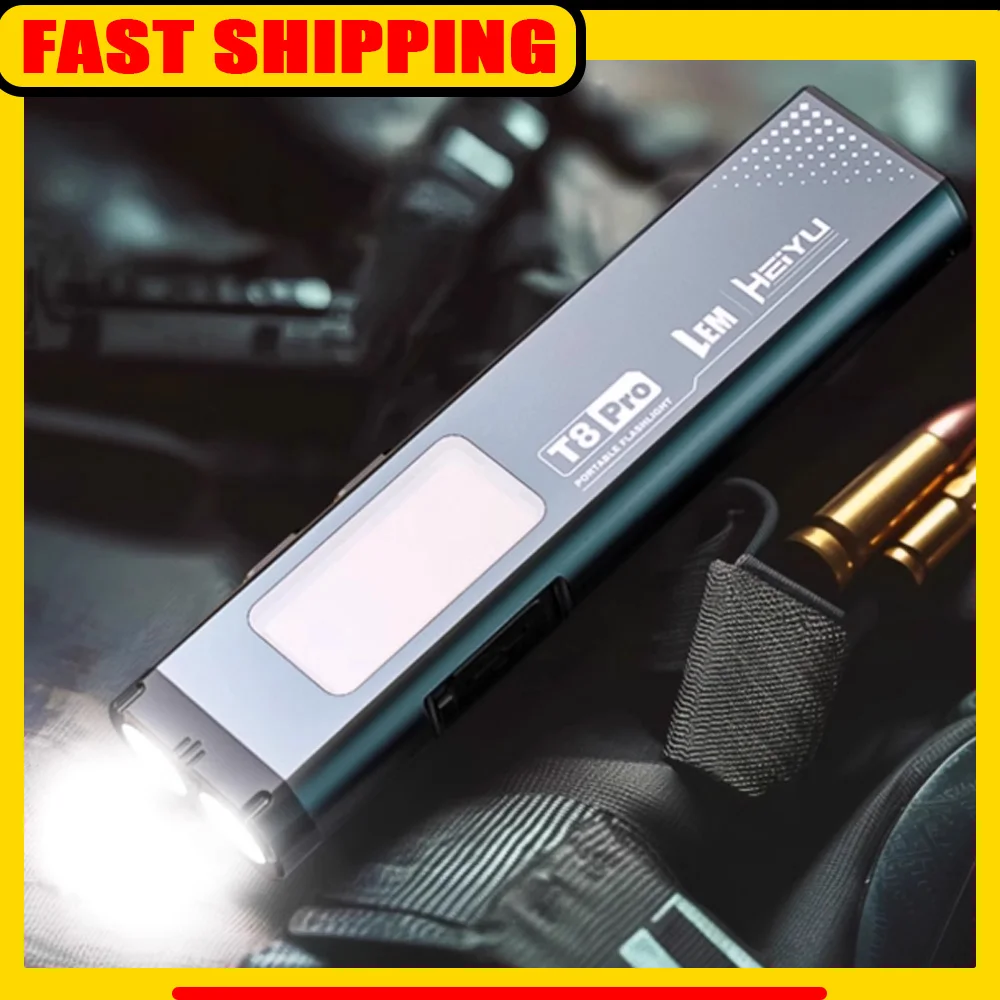 LEM T8/T8 PRO Mini-Taschenlampe, tragbares Schlüsselanhänger-Licht, Typ C, wiederaufladbares Arbeitslicht, 1000 mAh, 500 lm, Camping-Magnet-Taschenlaterne