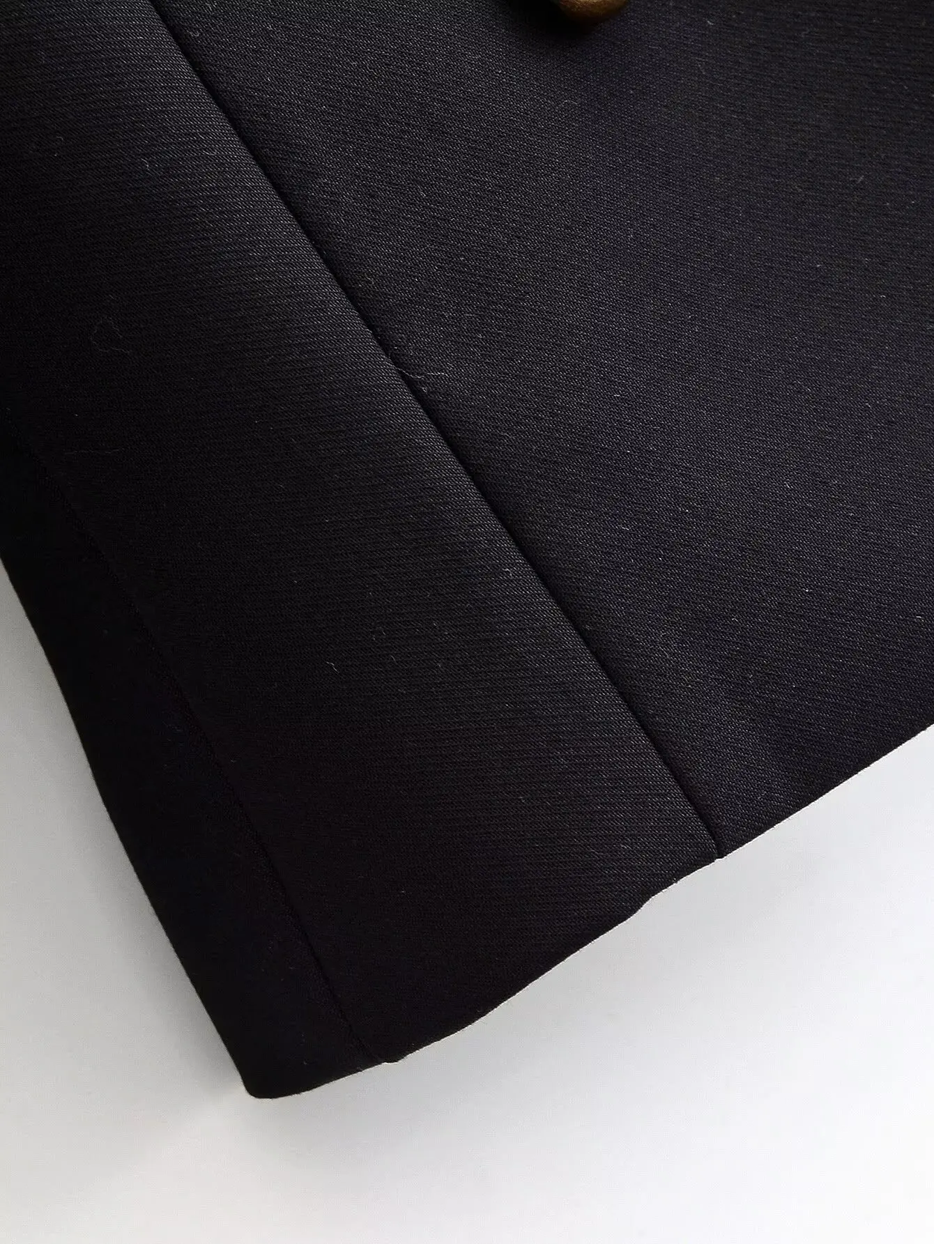 HH Damen Vintage Napoleon-Jacke Stehkragen Doppelreihig Schmal Geschnitten Schwarze Kurze Oberbekleidung Herbst Formelle Bürokleidung – Detail 9