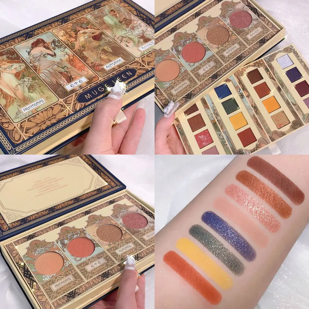 Renaissance Eyeshadow Palette 20 color Brush Eyeshadow 2 In 1 Palette Waterproof Long lasting Eyeshadows Multiuse Makeup Palette