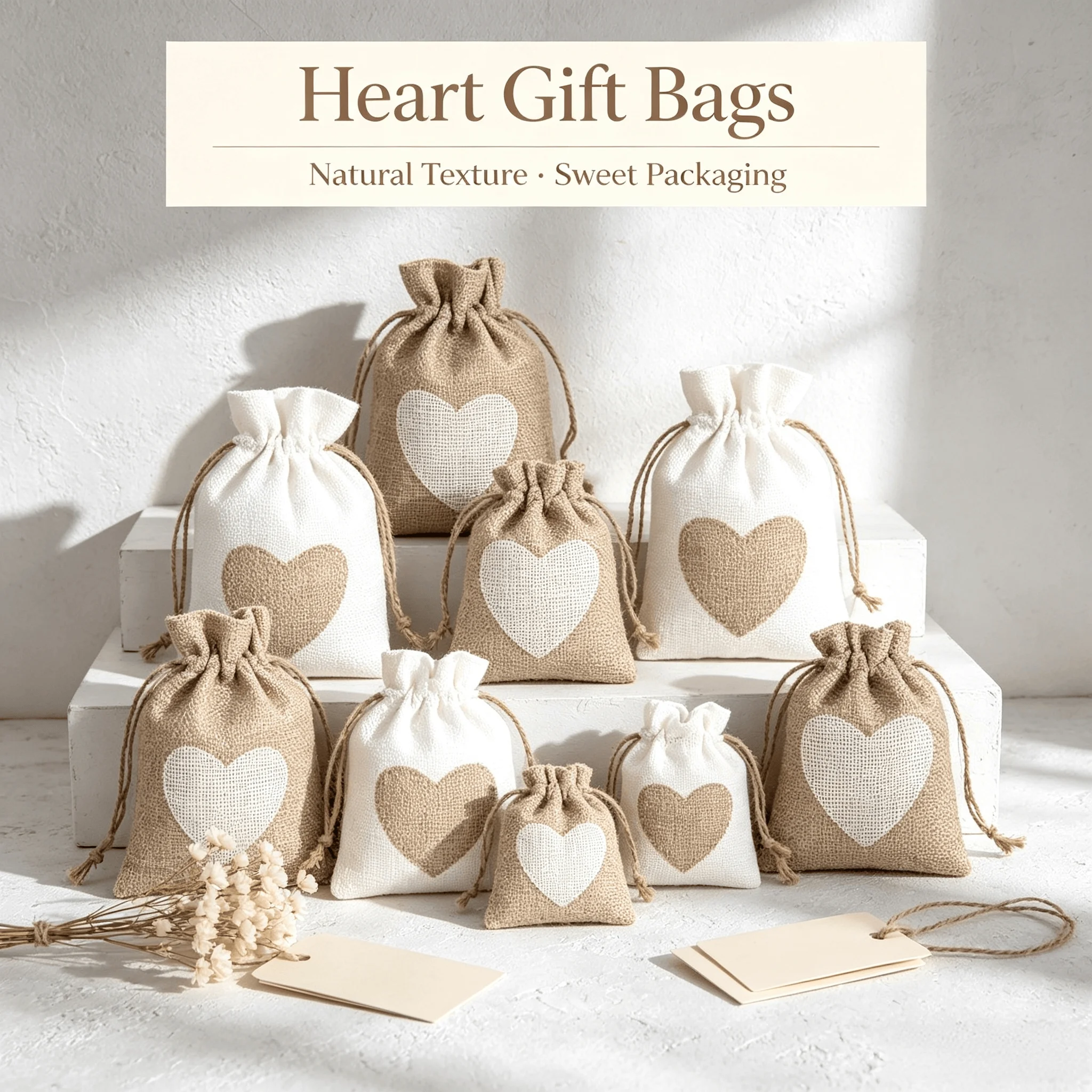 50pcs Tas Kanvas Linen Alami B - Jute Bag Packaging ulasan dan harga