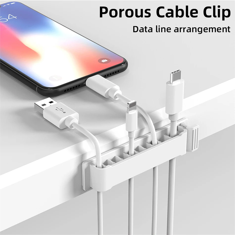 Cable Clips Organizer Drop Wire Holder Cord Management USB Cable Manager Fixed Clamp Wire Winder For Mouse Headphone Organizer