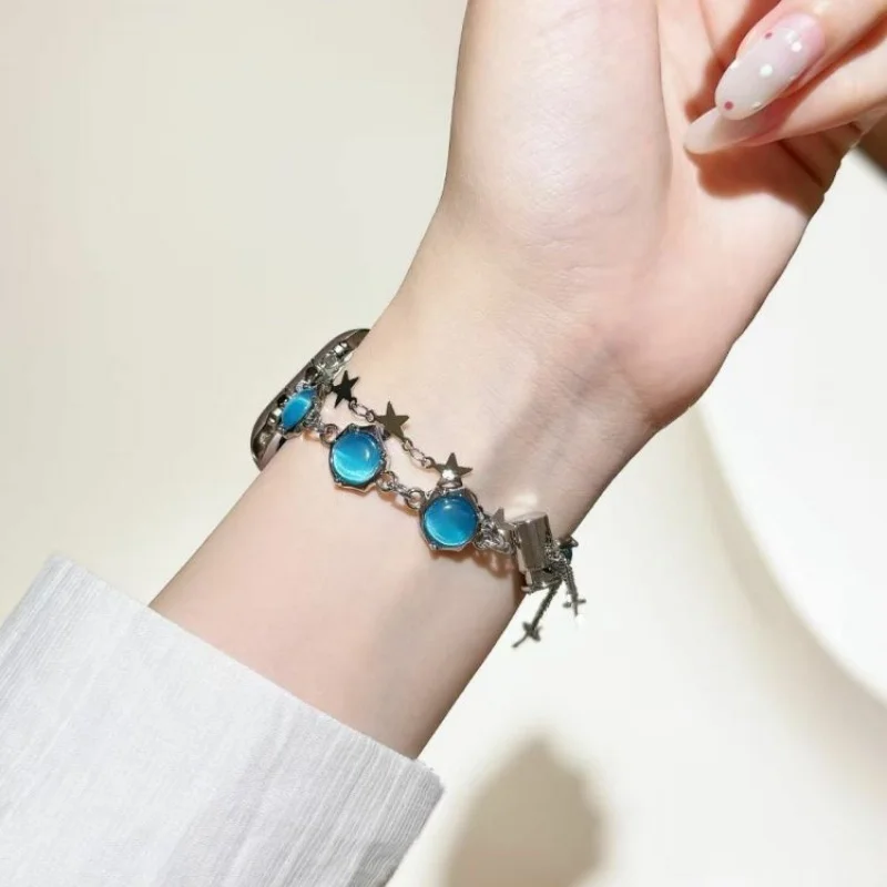 

Cat's Eye Stone Star Metal Chain Compatible with iWatch Strap 38mm 40mm 41mm 42mm 44mm 45mm 49mm Fashion Strap