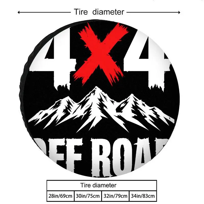 4x4 Off-Road Mountain Style Polyester Tire Cover, Thickened Wear- Dustproof Sunproof Spare Tire Cover, For SUV Jeep Truck, Esse