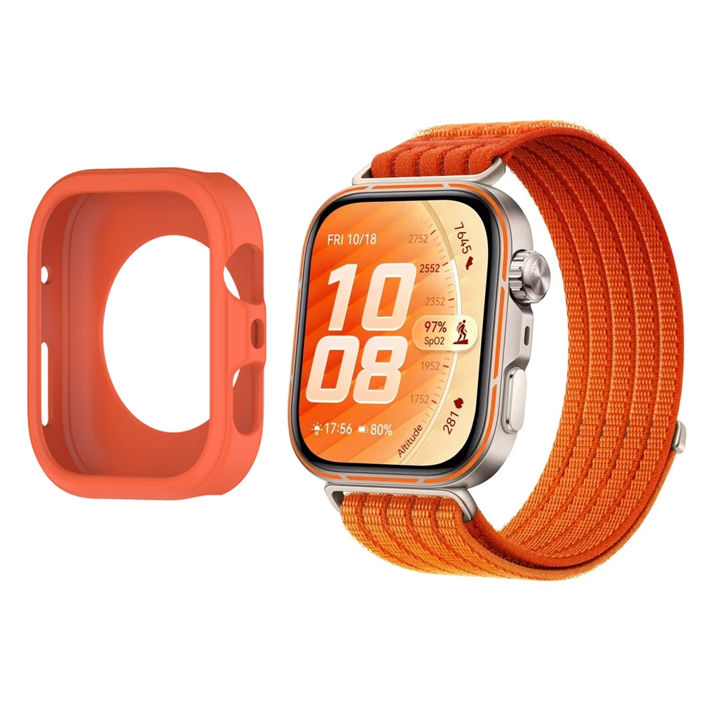 Schutzhülle für Huawei Watch Fit 5/5 Pro/Fit 4/4 Pro, Displayschutzfolie, ausgehöhlter Silikon-Stoßrahmen, Huawei Watch Fit5, schützend – Detail 7
