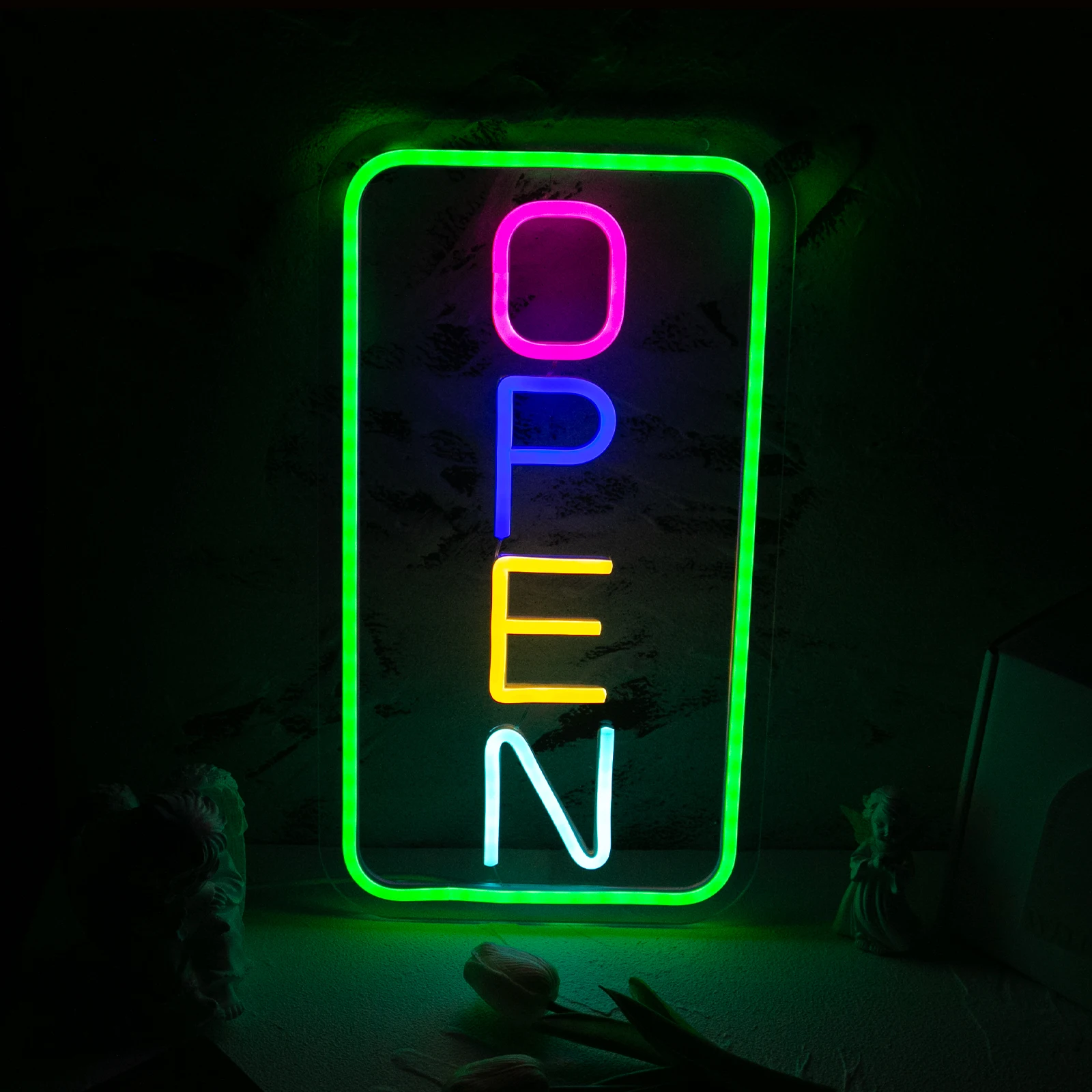 Colorable Open Neon Sign Wall Mounted Neon Lights for Bedroom LED Business Signs Office Man Beer Club Bar Christmas Party Gifts