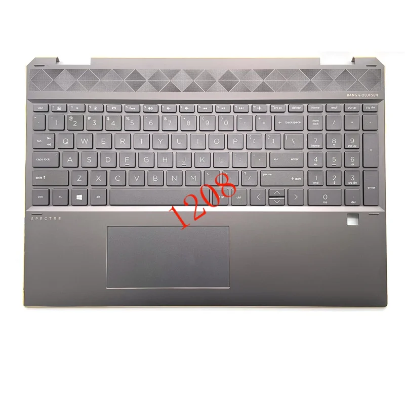 

New For HP Spectre 15-DF Palmrest Upper Case Backlit Keyboard 4AX38TATP60 US