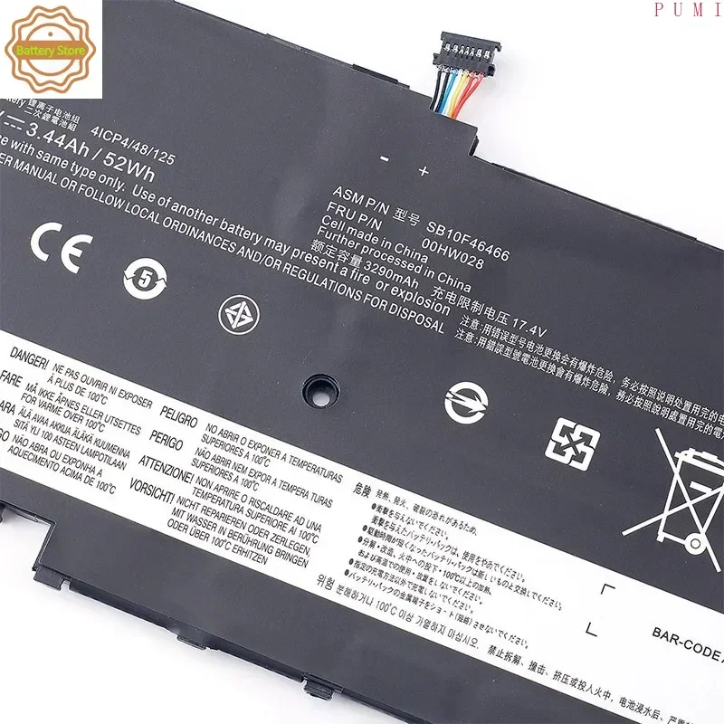 00HW028 SB10K97566 01AV409 Laptop Battery for Lenovo Thinkpad X1 Carbon 4th Gen 4 2016 / Yoga Gen1 Gen2 Series 00HW029