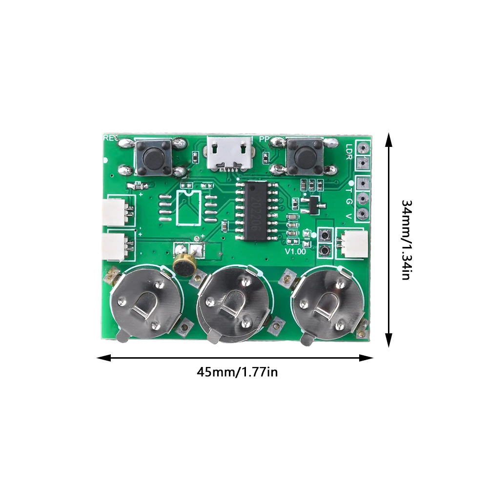 Recordable DIY Christmas Gift BoxSound Module Button Control Voice PCB Halloween Fun Toy Music MP3 Playback Board Component Kit