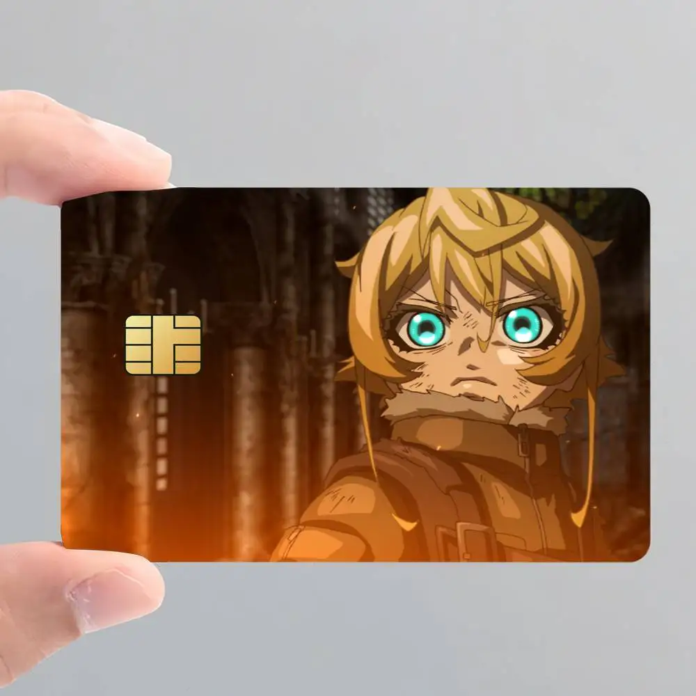 ملصق Saga of Tanya the Evil ملصق بطاقة الائتمان للوصول إلى البنك غطاء طبقة رقيقة واقية ملصق هدية مفاجئة