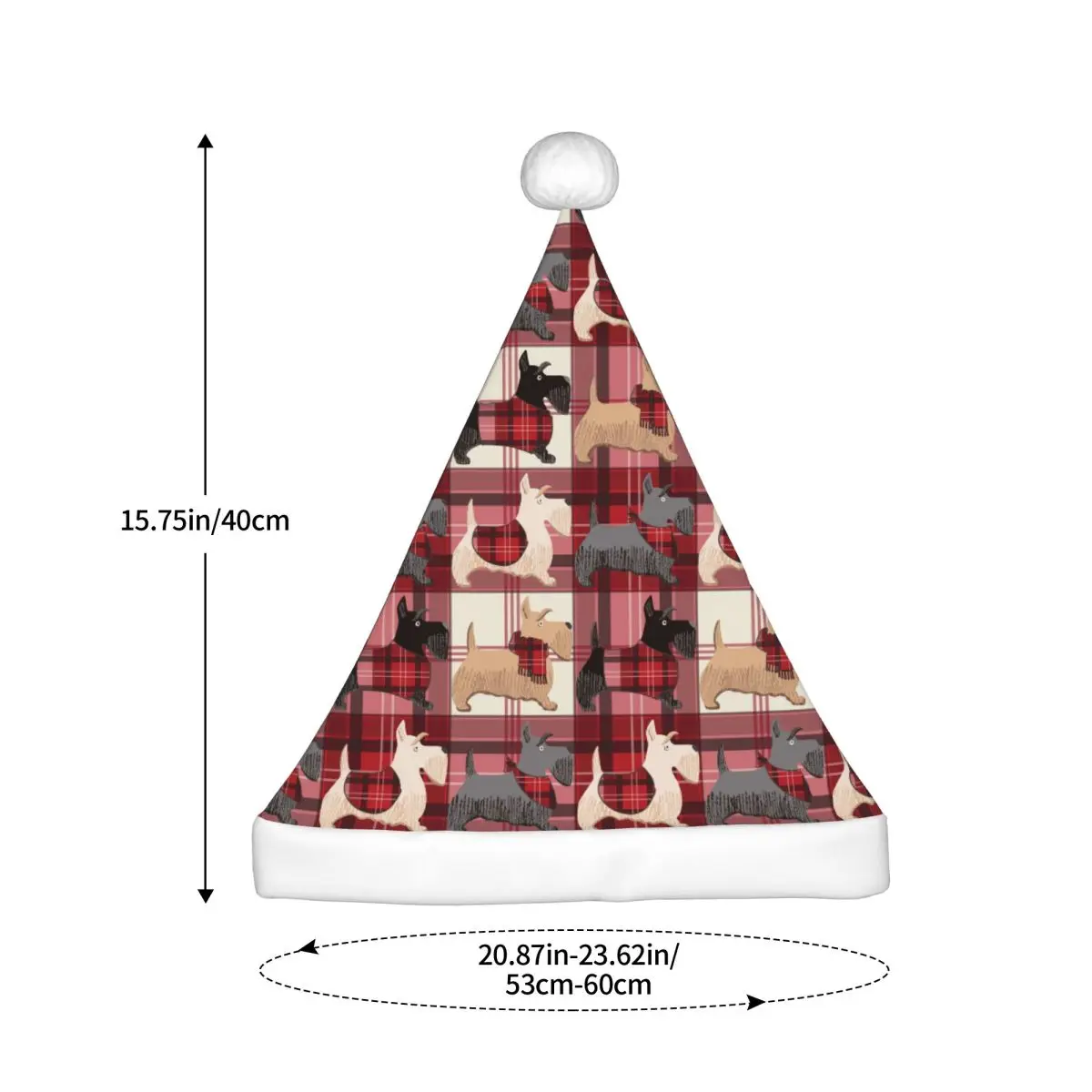 Scottish Terrier Cute Puppies Christmas Hat for Adult Men Women Gift for Animal Dog Lover Santa Hat Cap Xmas Decor Headdress