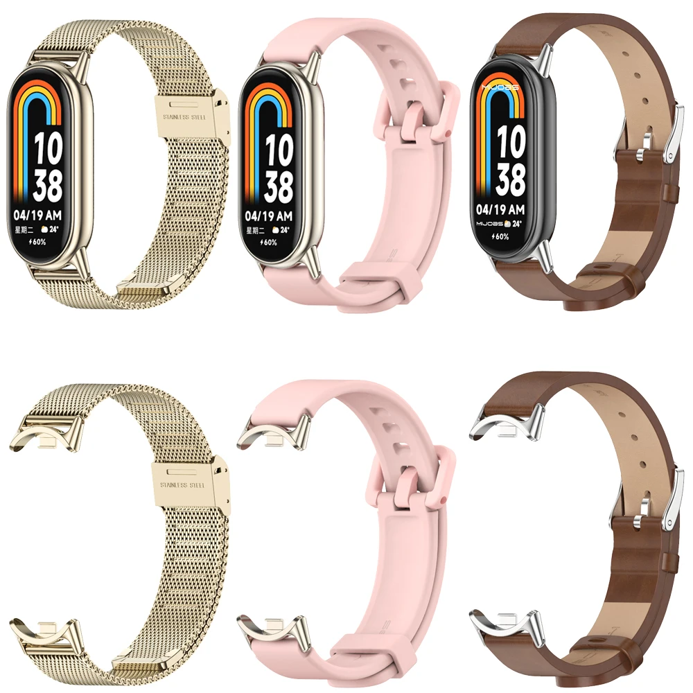 Mi Band 8 Strap for Mi Band 9 for Xiaomi Mi Band 7 6 5 4 3 Metal Bracelet  Wristband for Mi Band Strap Miband NFC Global Version