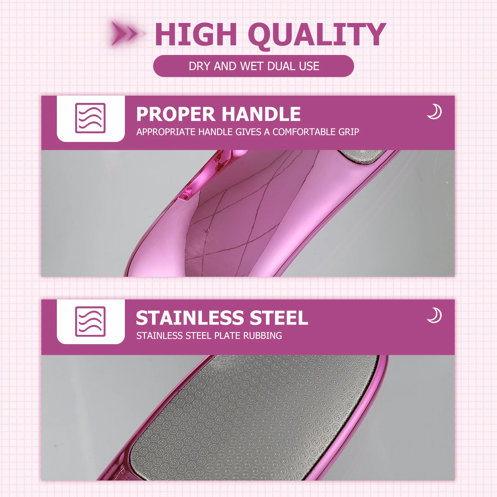 

Двусторонняя пилка для ног, инструмент для удаления омертвевшей кожи, инструмент для педикюра, рашпиль, ручка из нержавеющей стали, удобная ручка, пилка для ног для домашнего салона