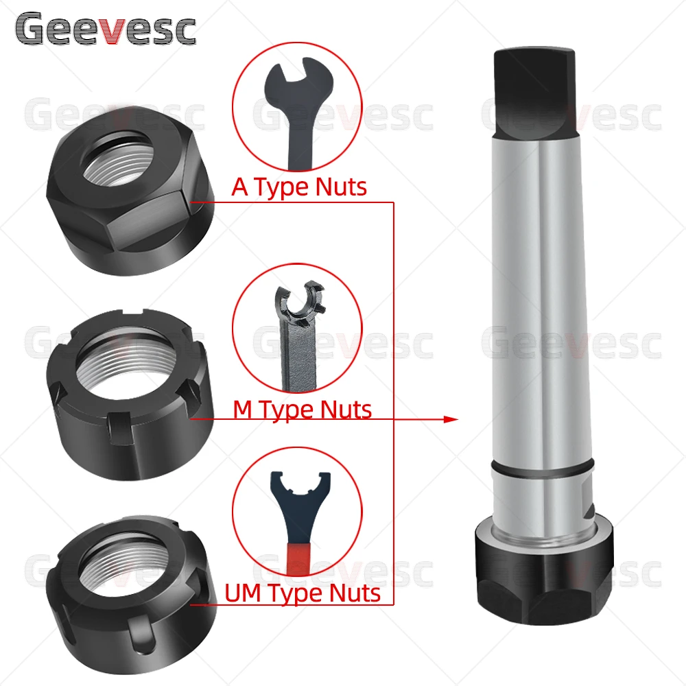 Morse cono shank MTA MT1 MT2 MT3 MT4 MT5 ER11 ER16 ER20 ER25 ER32 ER40 MTB trazione posteriore filettatura Morse portautensili pinza Chuck ER