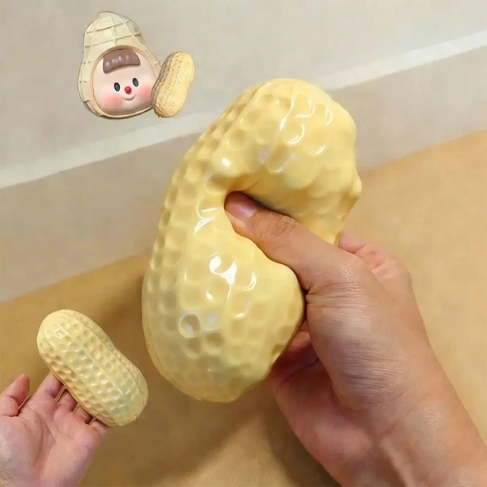 Pelota Antiestrés de Cacahuete, Pelota Blandita y Crujiente, Juguete Sensorial con Sensación Suave como la Mantequilla, Juguete Antiestrés ASMR para Niños y Adultos