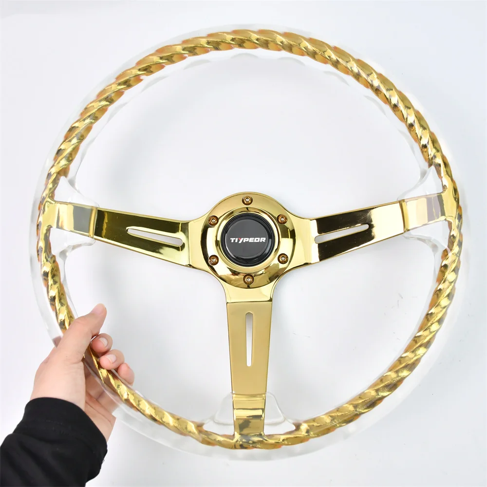 

TIYPEOR Universal 350mm Electroplated FrameRacing Steering Wheel