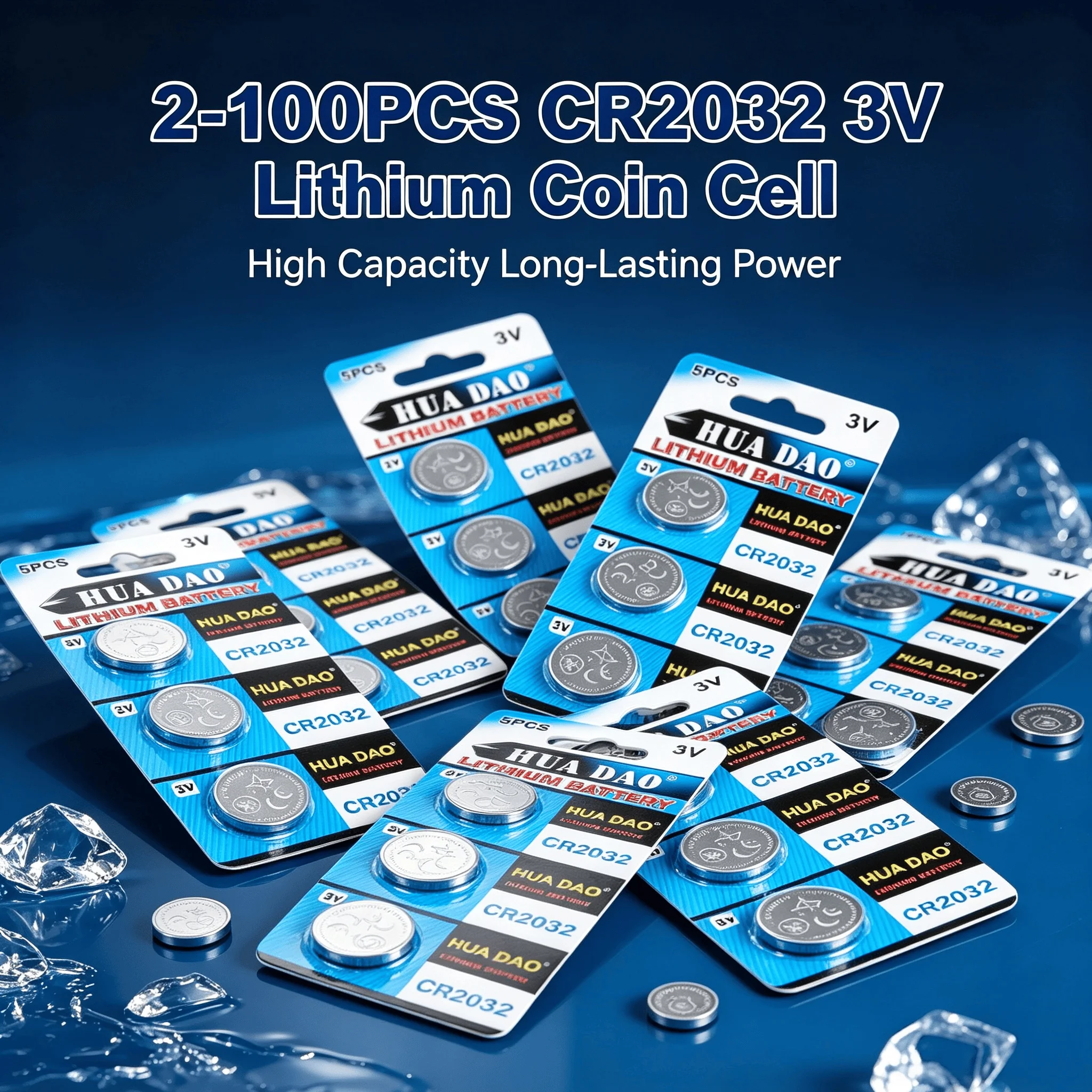 2-100PCS CR2032 3V 200mAh High Capacity Long‑Lasting Lithium Battery DL2032 5004LC For Watch Toy Calculator Car Key Remote