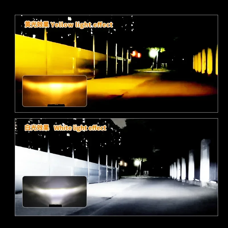 LED Light Off-road Vehicle Modification Auxiliary 40W Spotlight Front Illuminator Motorcycle Yellow White High Low Beam 12-80V