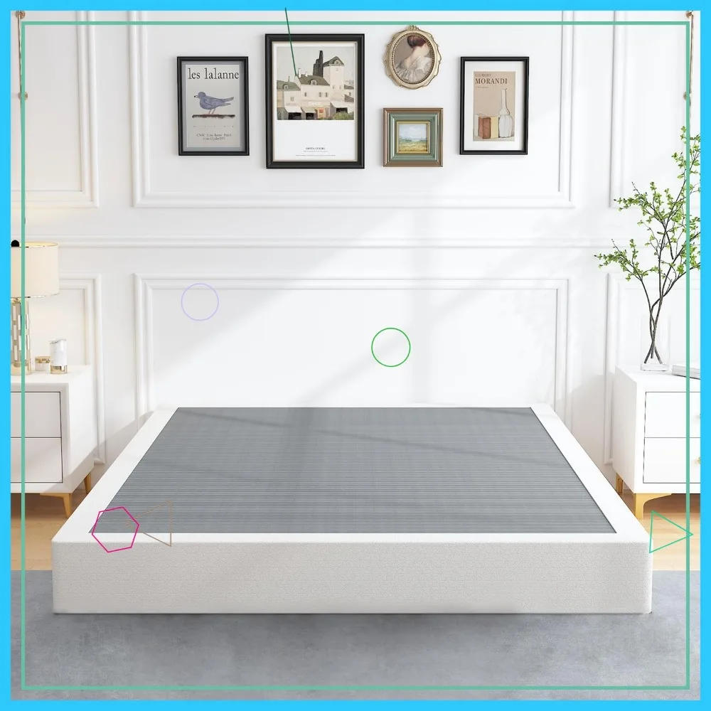 مرتبة زنبركية ذات صندوق معدني شديد التحمل مقاس 7 بوصات، سعة 3000 رطل، خالية من الضوضاء، سهلة التجميع، مقاس كوين