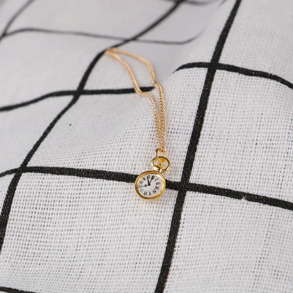 Kettinghorloge Poppenhuis Simulatie Zakhorloge Simulatie Speelgoed Ob11 Accessoires Minipop Ketting Zakhorloge Legering Vintage