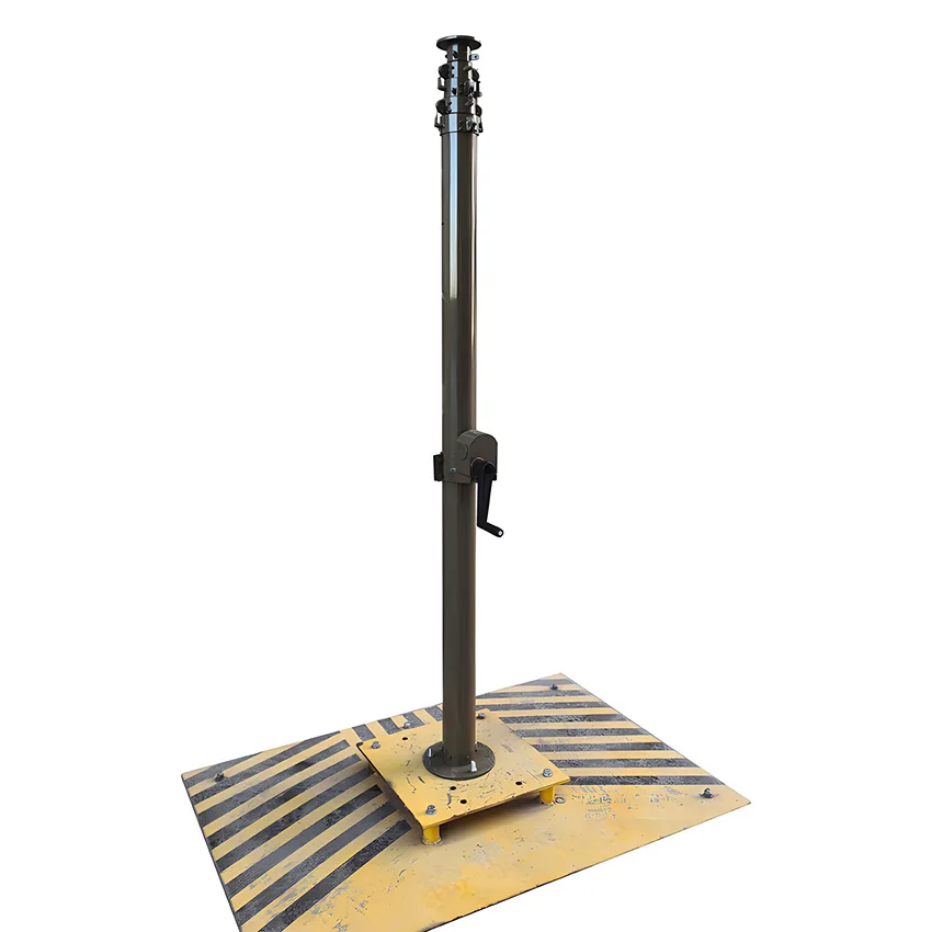 

7.5m Telescopic Mast Telescopic Antenna Mast Hand winch With Guy Wires