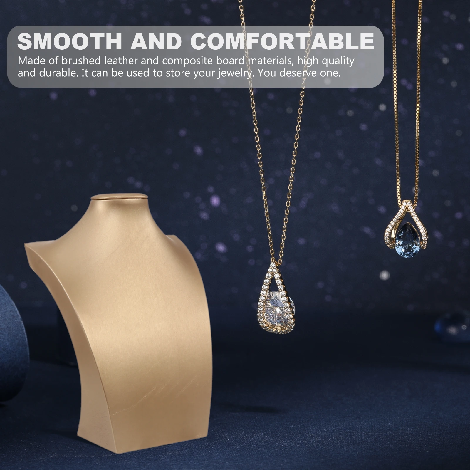 

Necklace Display Brushed Composite Board Bust Rack Display Shelf Jewelry Storage Pendant Showcase Home Shop Mall