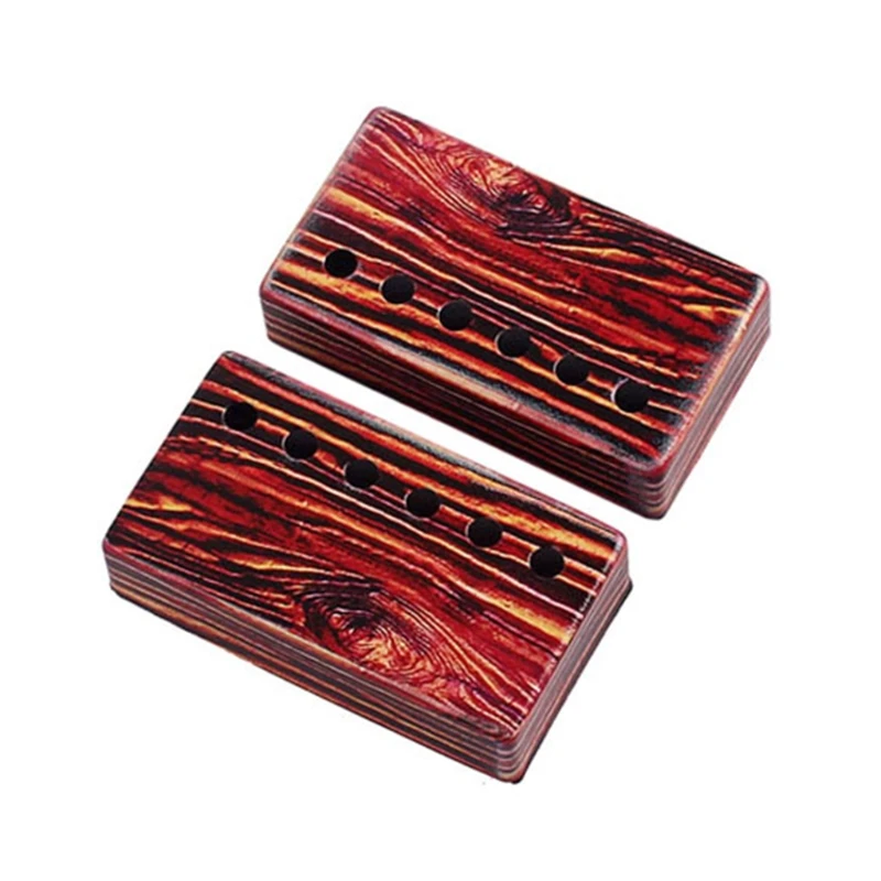 2Pcs Colorful Red Neck Bridge Humbucker Pickup Cover 50/52m for Electric Guitar