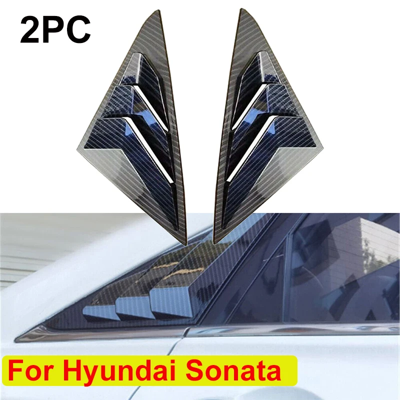 2PCS Rear Side Window Louvers Shutter ABS Air Vent Scoop Shades Cover Trim For Hyundai Sonata 2011-2014