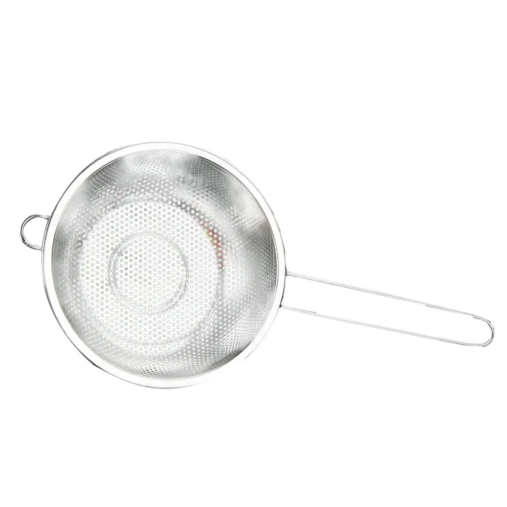 

1pc Stainless Steel Draining Basket Long Handle Food Grade Vegetable Fruit Washing Colander Kitchen Sink Storage Hanging Design