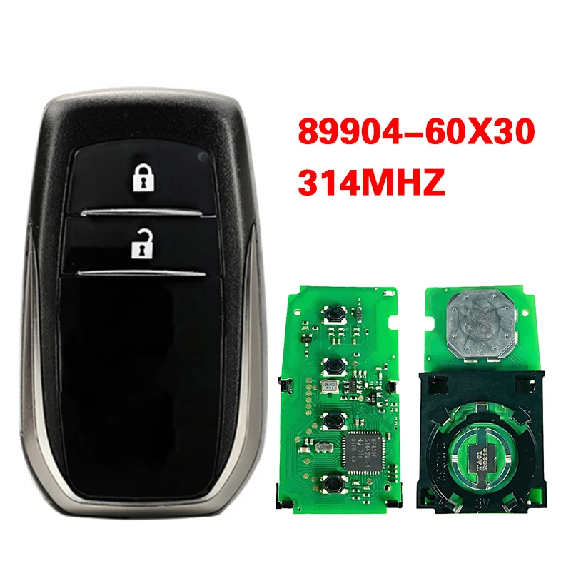

CN007246 Smart Key Remote 2 кнопки Keyless Go 8A чип 314 МГц 89904-60X30 FCC HYQ14FBB для Toyota Land Cruiser 2020