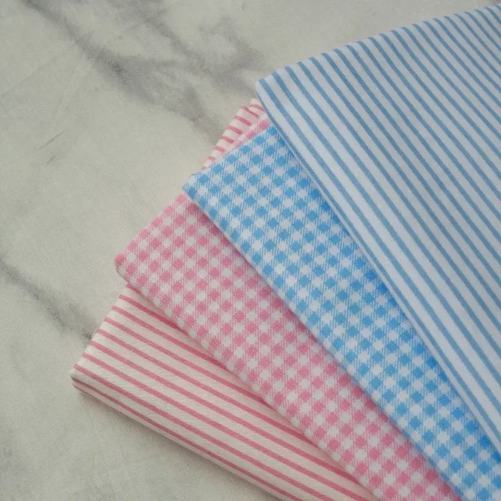 

Plaid Twill Cotton Fabric for Dress Shirt Clothing Bed Sheet Quilt Cover Wholesale Cloth Per Meter Apparel Diy Sewing Material