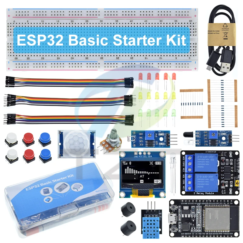 TZT Basic Starter Kit for ESP32 ESP-32S WIFI Development Board for Arduino Project Learning Kit with Tutorials ESP32 Kit