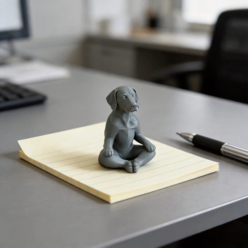 Figura en Miniatura de Perro Meditando en Yoga, Impresa en 3D, Adorno Artesanal para el Hogar, Oficina, Dormitorio, Decoración Zen
