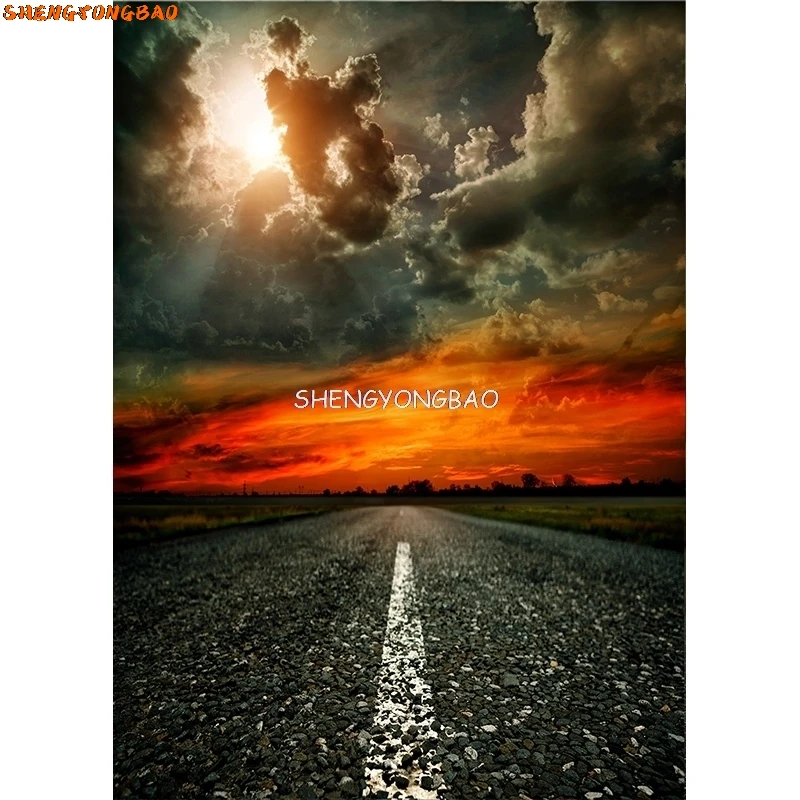 SHENGYONGBAO Route Paysage Naturel Photographie Fond Voyage Paysage Photo Décors Studio Props 2162 TKGL-01