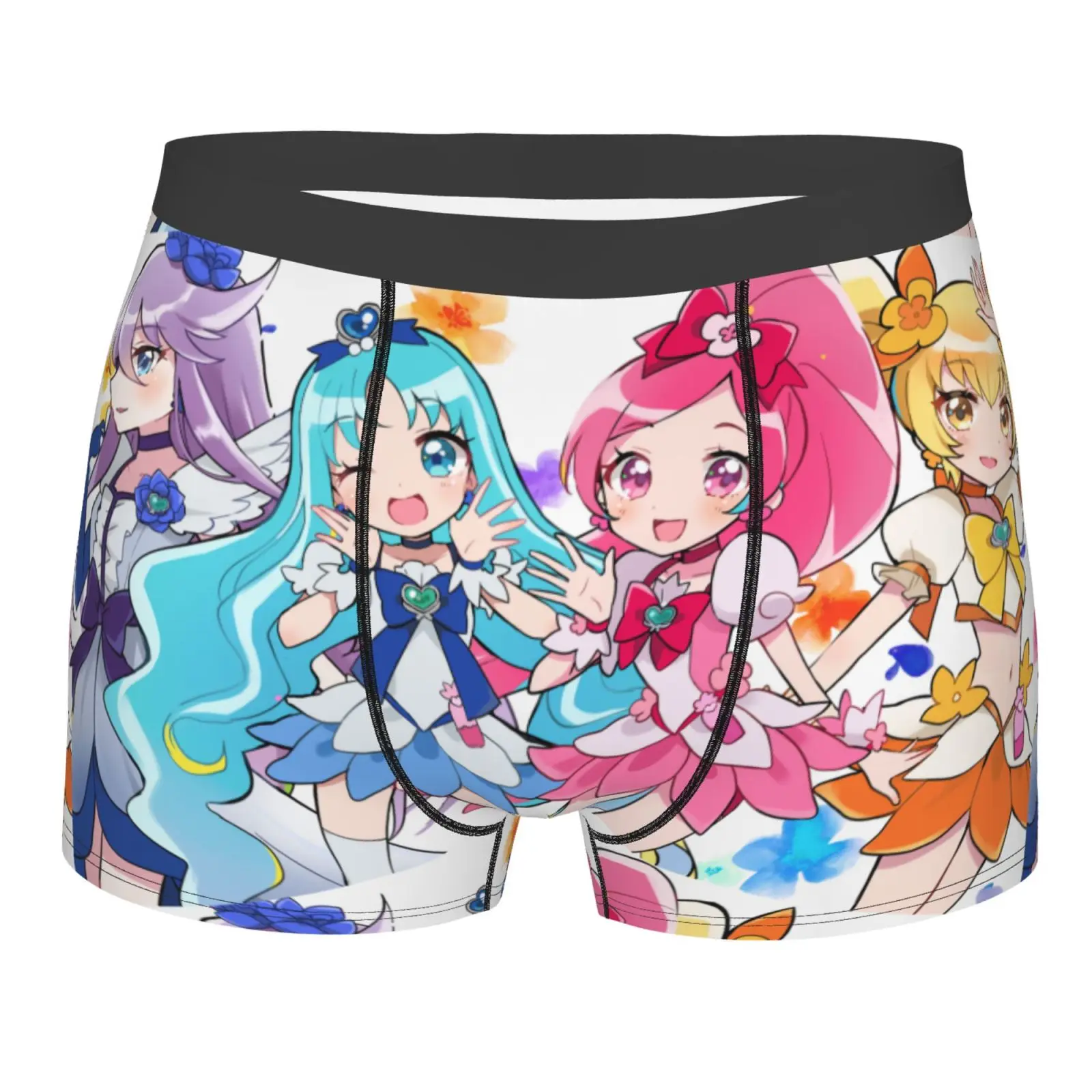 Anime Pre Cure Girl Heartcatch Boxershorts Men Male Underpants Double Sides Printed Soft Breathable Machine Wash Underwear