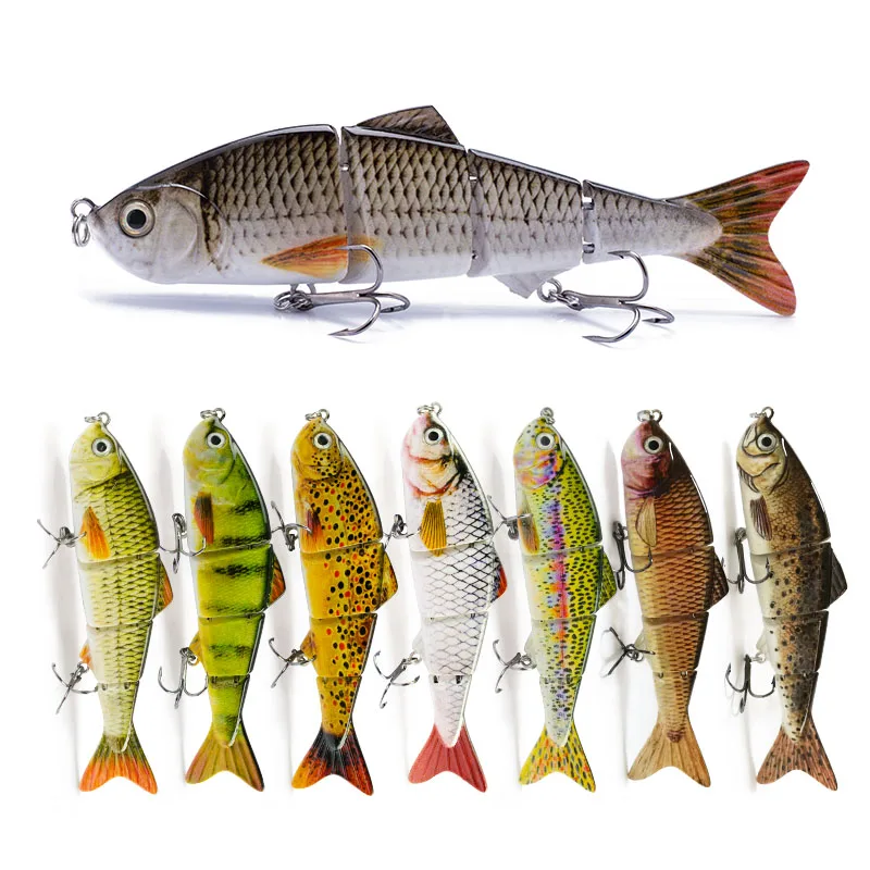 Hanlin 125mm/4.72in 4 Segment Multi Jointed Swimbaits Wobblers Sinking Fishing Lures Crankbait Hard Artificial Bait Bass Tackle