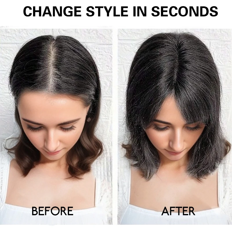 25 cm 100% Menselijk Haar 9X10 cm Zwitserse Kant Haarnetje Acht Vormige Haar Pony Vrouw Clip in Haar Topper Extension Top Pruik Stuk