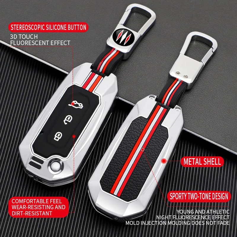 

Zinc alloy + Silicone car Key Case cover Ford Territory 2019 2020 2022 2023 2024 3 Button keyless entry key protection accessory